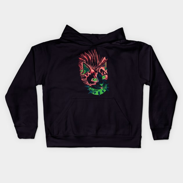 Punk Kitty Kids Hoodie by RaLiz